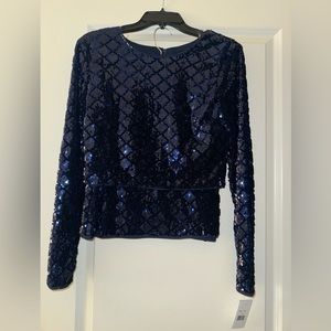 Midnight Doll 2 piece cropped set - size 11 navy. NWTs